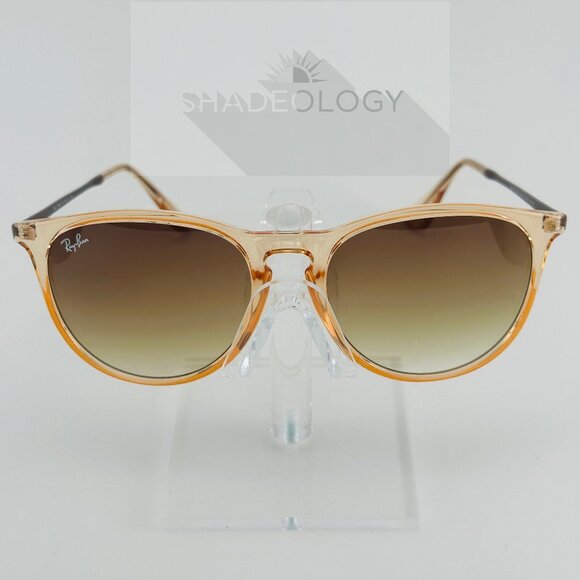 Ray-Ban Sunglasses RB4171 ERIKA 6514/13 Clear Brown Round Frames Brown Lenses main image 7